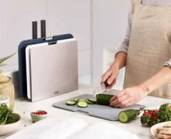 Nest™ Boards Plus 6-piece Knife & Gray Cutting Board Set