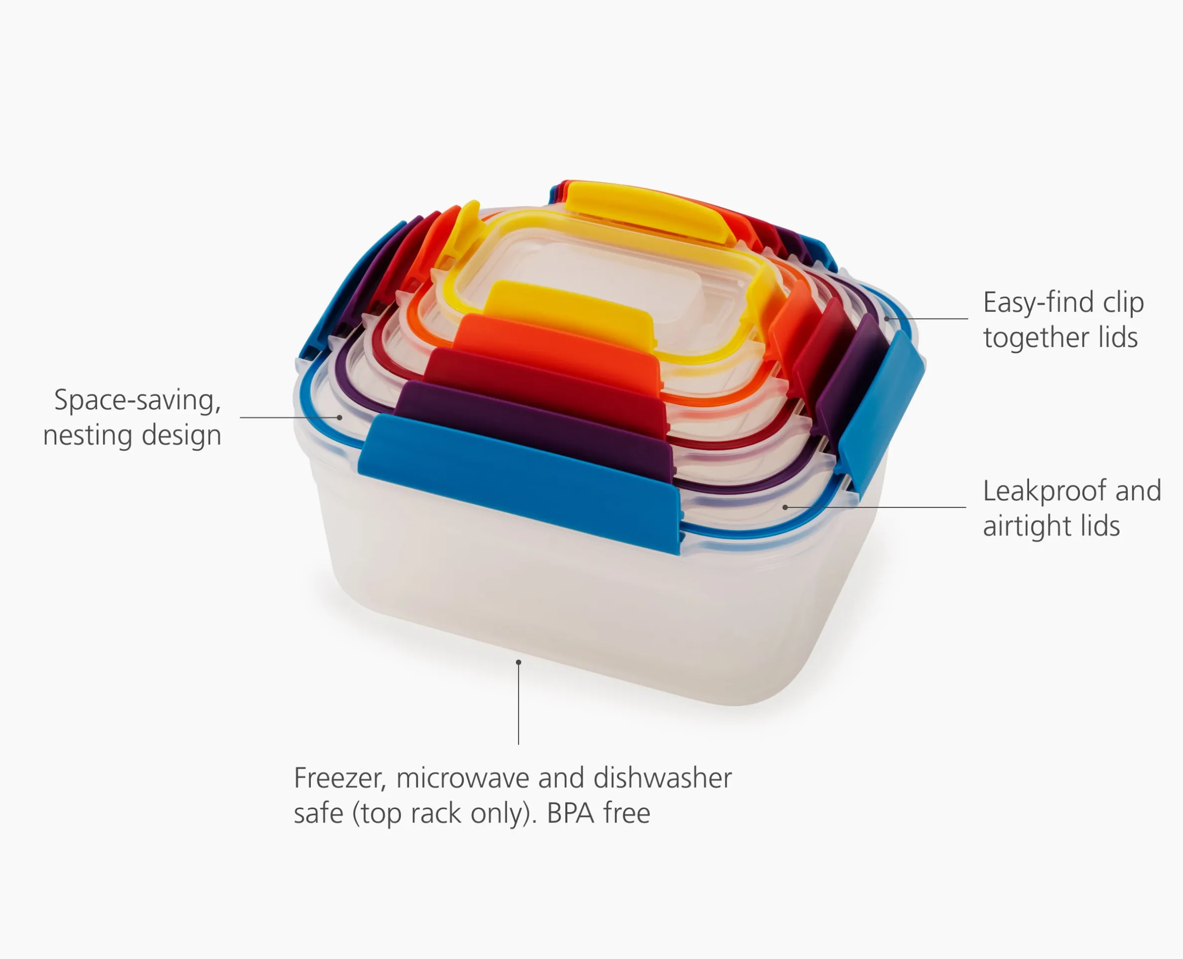 Nest™ Lock 10-piece Multicolor Food Container Set
