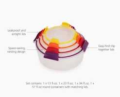Nest™ Lock 8-Piece Multicolor Round Food Container Set