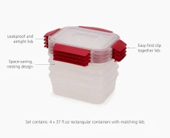 Nest™ Lock 8-Piece Red 1.1L Food Container Set