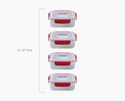 Nest™ Lock 8-Piece Red 1.1L Food Container Set
