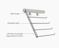 Orderly™ Ecru Belt, Tie & Scarf Hanging Rack