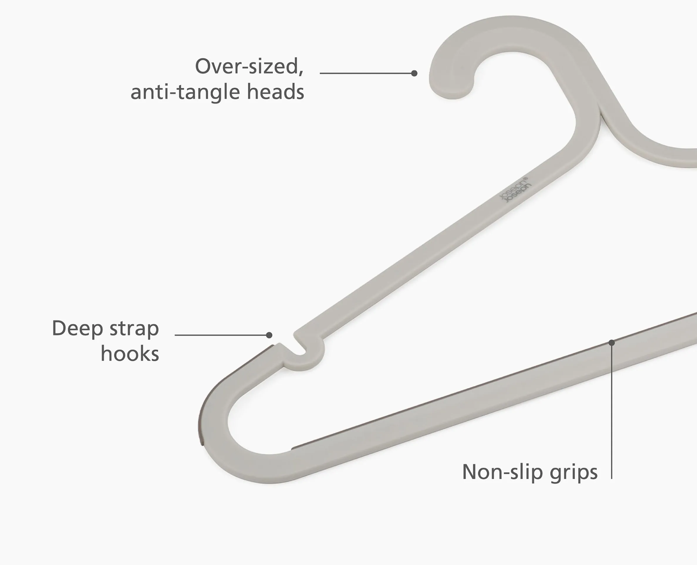 Orderly™ Set of 5 Anti-tangle Ecru Clothes Hangers