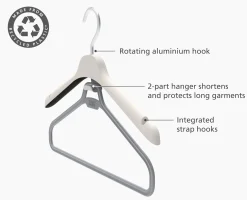 Orderly™ Set of 2 Ecru Long Garment Hangers