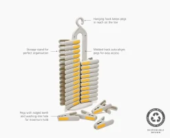 PegStore™ 30-Piece Clothespin Set With Storage Stand