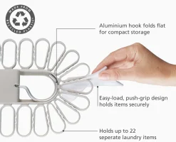 Petal™ 22-piece Quick-grip Ecru Drying Hanger