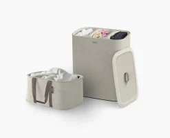 2-piece Ecru Tota Trio 90L & Hold-All™ 35L Laundry Basket Set