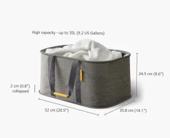 2-piece Gray Laundry Basket Set