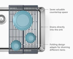 Platform Folding Gray Sink Drainer
