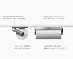 RollGrip™ Under-Shelf Stainless-Steel Paper Towel Holder