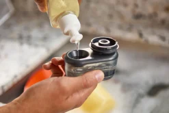 SinkTech™ Compact Soap Dispensing Dish Brush with Steel Stand