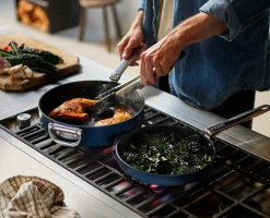 Space Folding Handle Ceramic Non-stick 9.5" Blue Frying Pan
