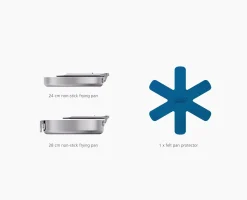 Space Steel Folding Handle Non-Stick 2-piece Pan Set