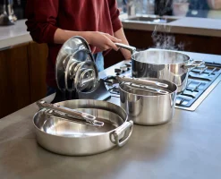Space Steel Folding Handle 8-Piece Cookware Set