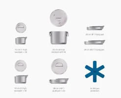 Space Steel Folding Handle 10-Piece Cookware Set