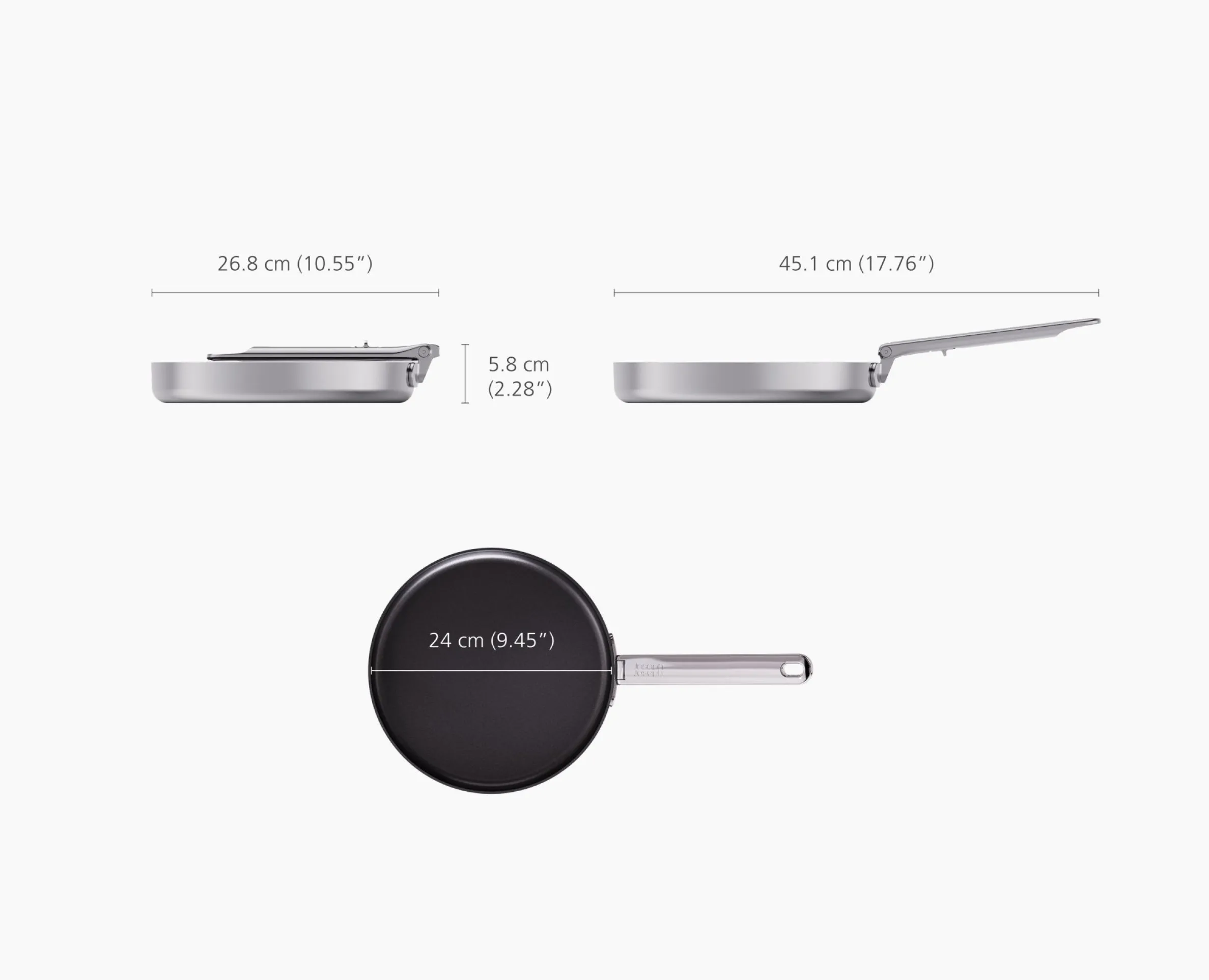 Space Steel Folding Handle Non-Stick 10" Frying Pan