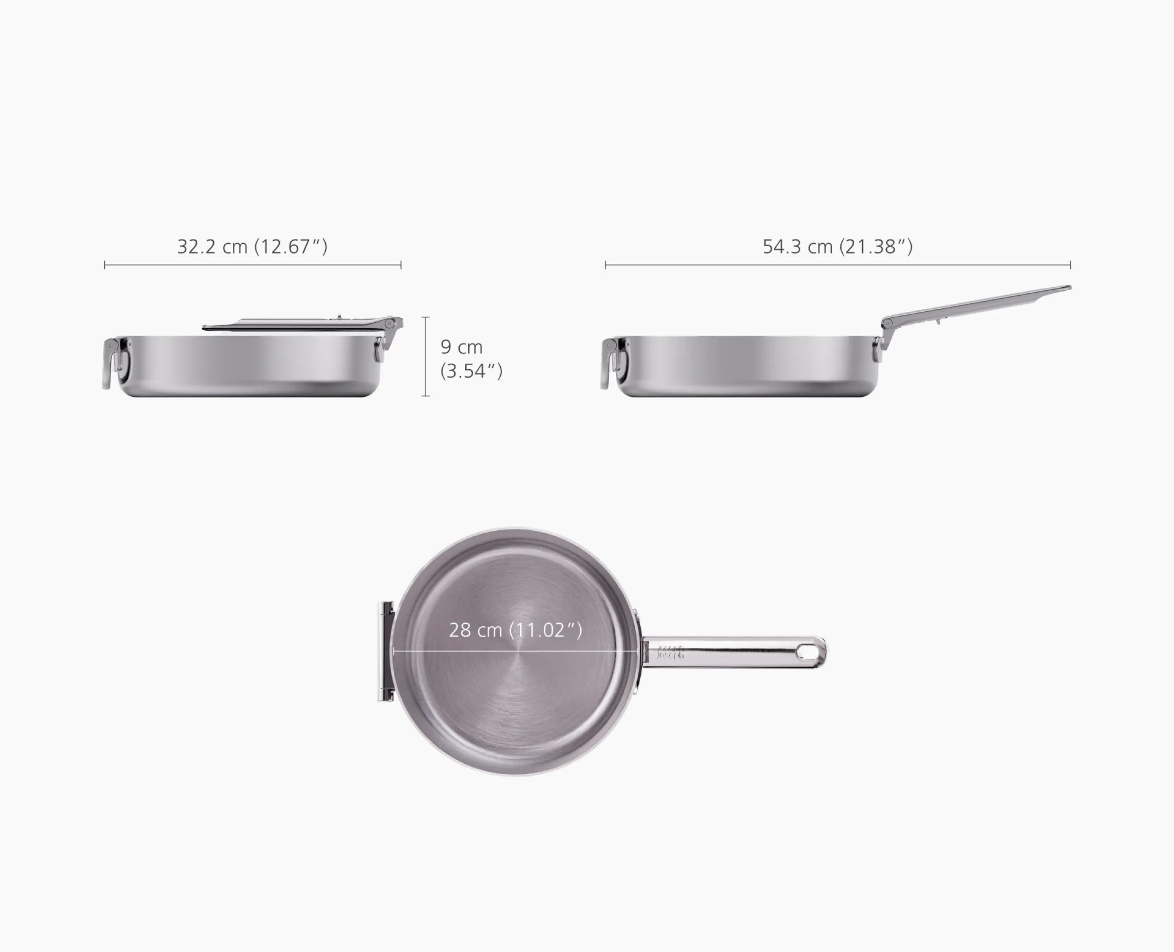 Space Steel Folding Handle 3.5Qt. Sauté Pan & Lid