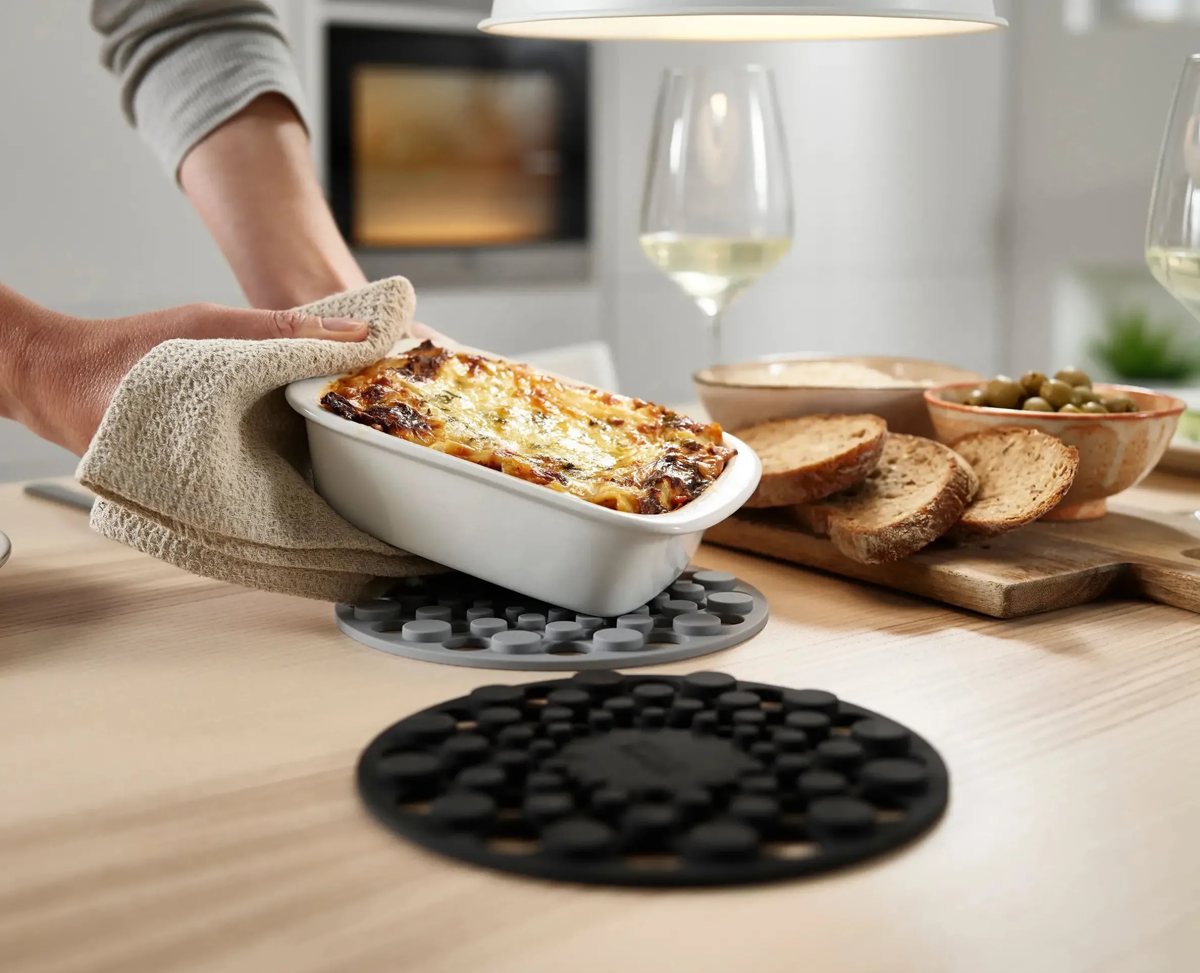 Spot-On™ Set of 2 Gray Silicone Trivets