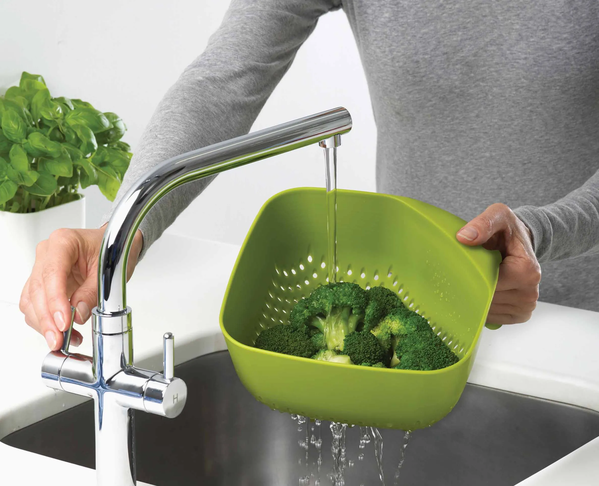 Square White Colander