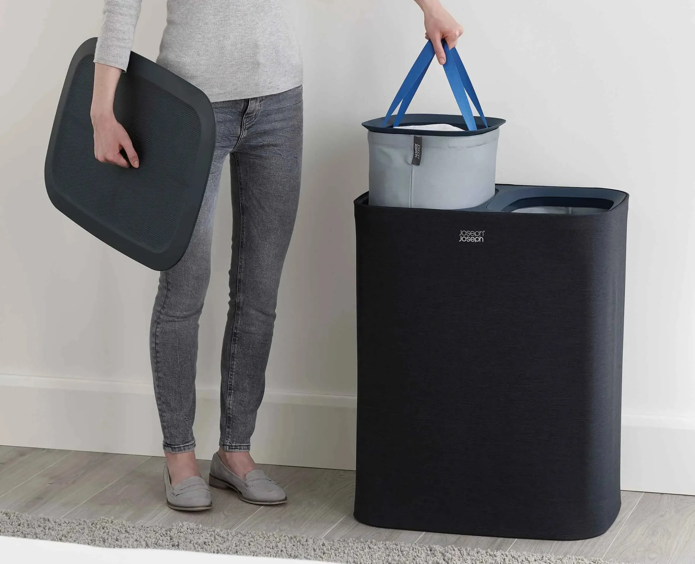 Tota 90L Black Laundry Separation Basket