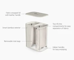 Tota Luxe 90L Ecru Laundry Separation Basket