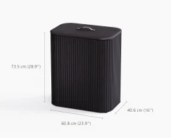 Tota Trio Luxe 90L Black Laundry Separation Basket