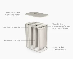 Tota Trio Luxe 90L Ecru Laundry Separation Basket
