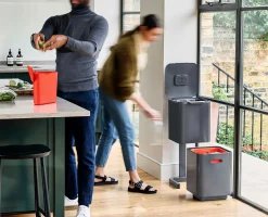 Totem Compact 40L Gray Waste & Recycling Trash Can