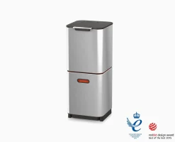 Totem Compact 40L Stainless-steel Waste & Recycling Trash Can