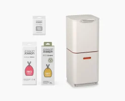 Totem Compact 40L Stone Waste & Recycling Trash Can Starter Set