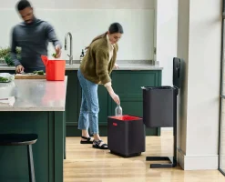 Totem Max 60L Black Waste & Recycling Trash Can Starter Set