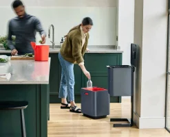 Totem Max 60L Gray Waste & Recycling Trash Can Starter Set