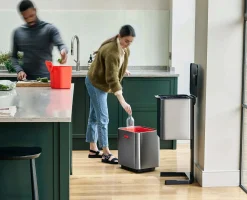 Totem Max 60L Stainless-steel Waste & Recycling Trash Can Starter Set