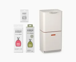 Totem Max 60L Stone Waste & Recycling Trash Can Starter Set