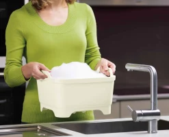 Wash&Drain™ White Green Washing Up Bowl